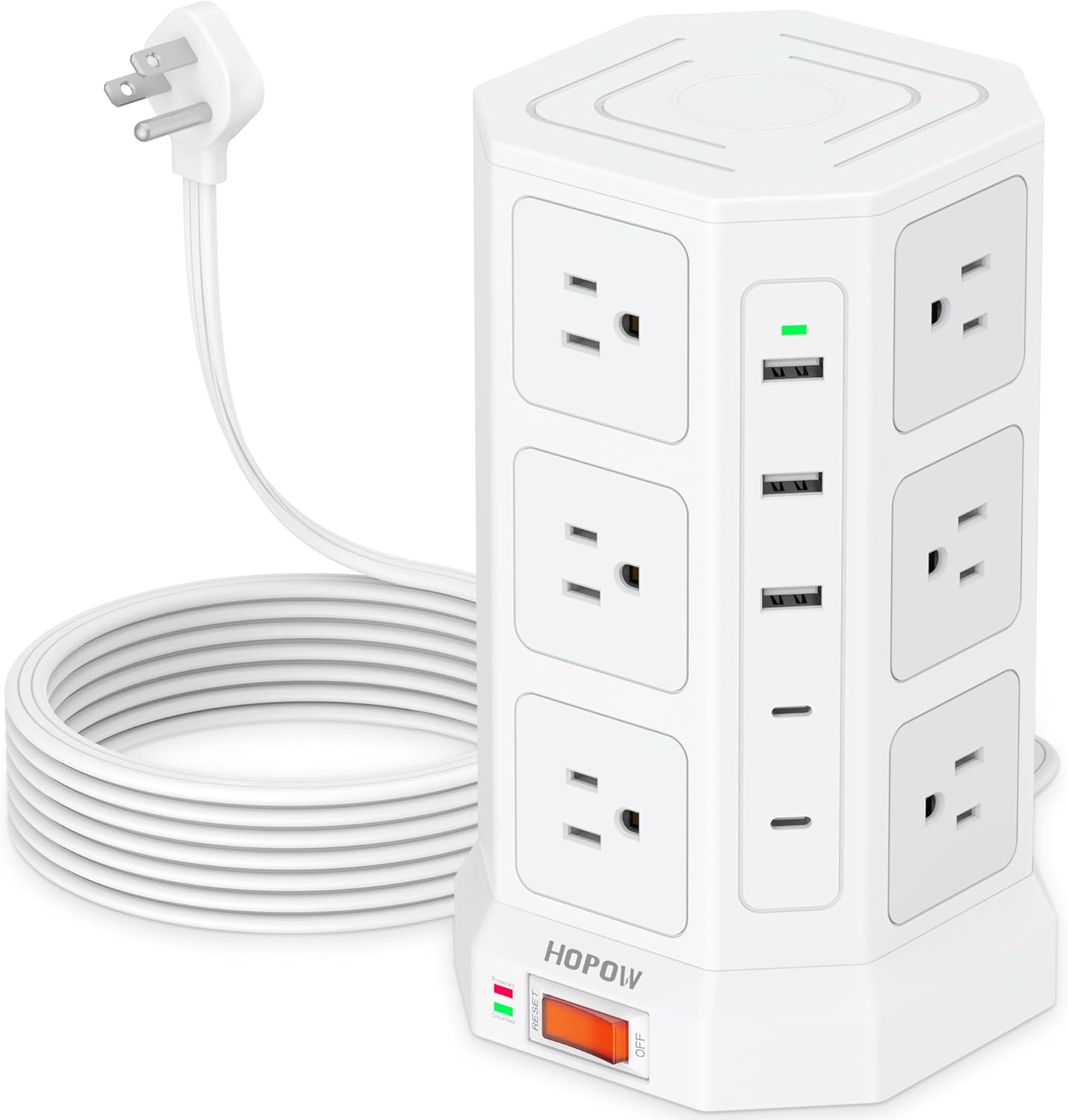 HOPOW 12 Outlet Surge Protector Power Strip - Ultimate Charging Hub!