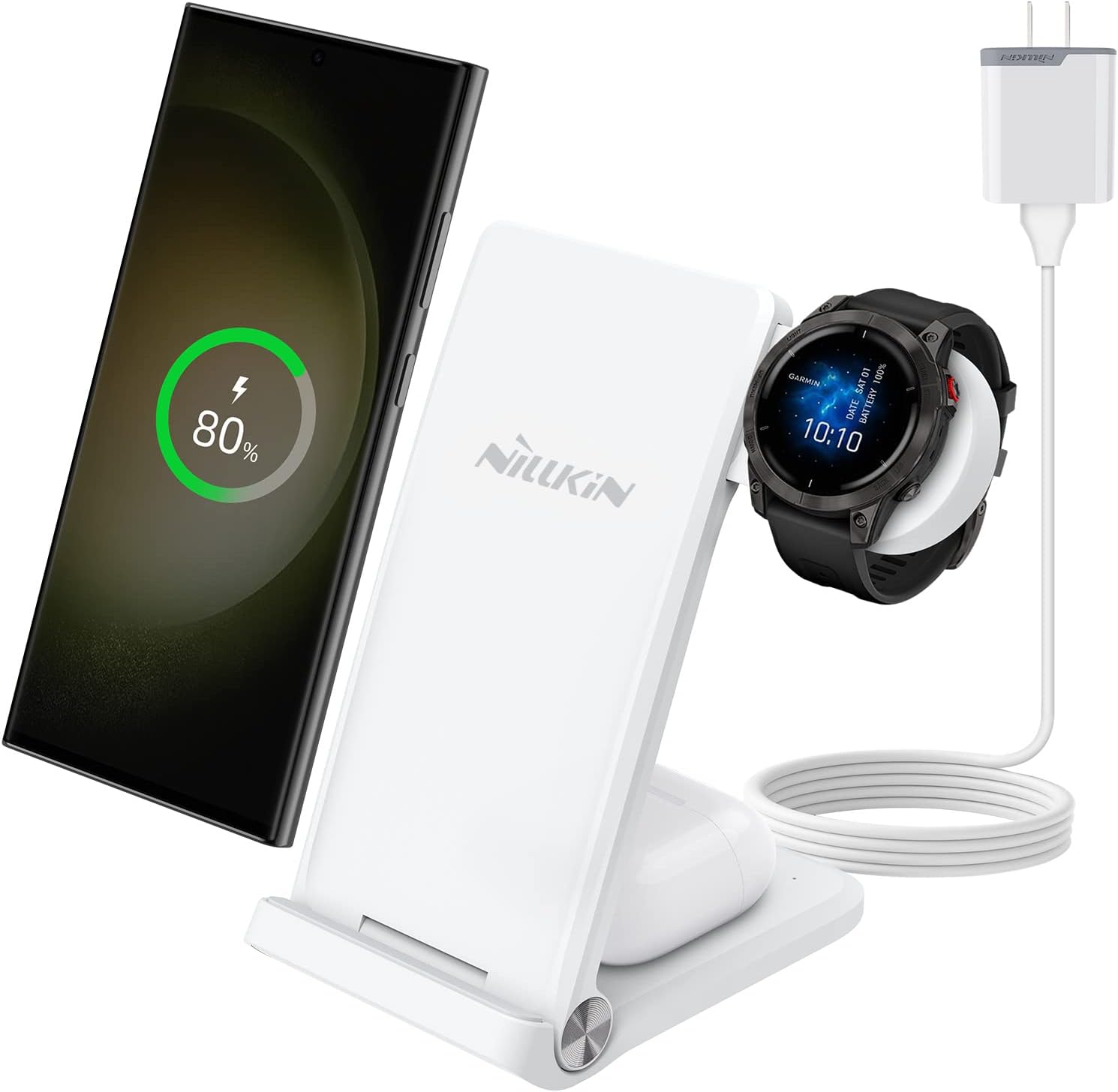 3 in 1 Wireless Charging Station for Garmin Watch and Phones