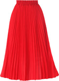 Pleated A-Line High Waist Swing Midi Skirt - Comfortable Flare
