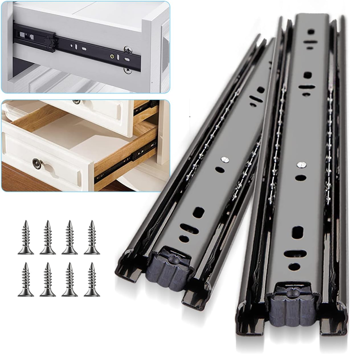 YENUO 10 Pairs Full Extension Drawer Slides for Heavy Duty Use