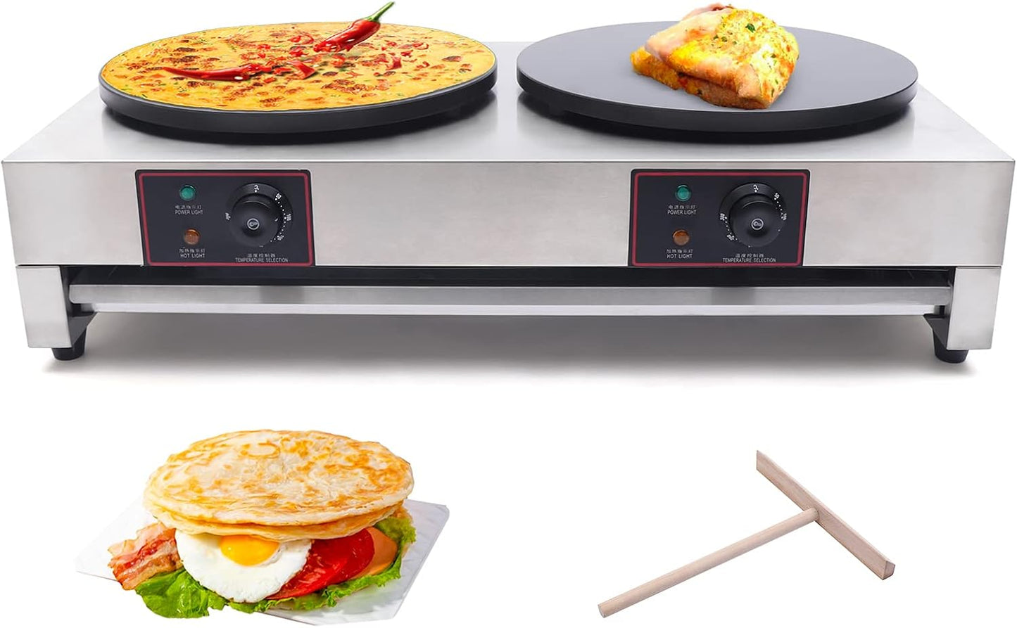 DYRABREST Dual Pancake Maker: Fast & Easy Non-Stick Griddle