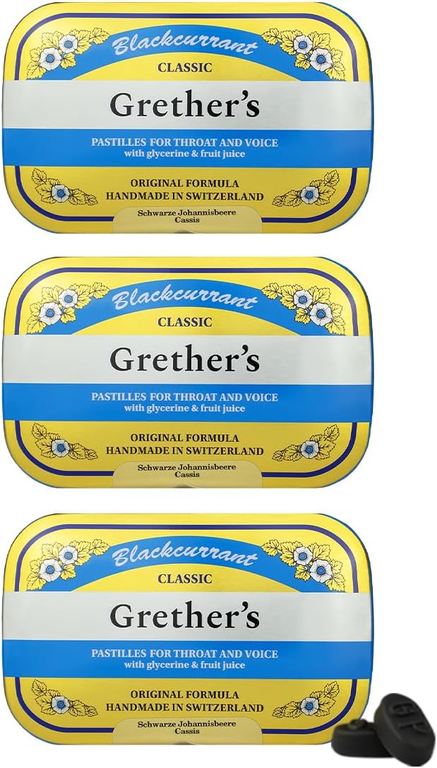 GRETHER'S Sugarfree Blackcurrant Pastilles for Dry Mouth Relief