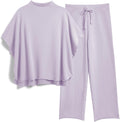 Women's Two Piece Outfits 3/4 Batwing Sleeve Pullover Lounge Set