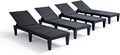 Outdoor Chaise Lounge Chair Set of 4 - 5-Position Reclining Pool