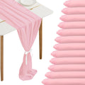 Chiffon Table Runner 27 x 120 in 12 Pack - Pink for Weddings