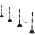 34 in Traffic Delineator Post 4 Pack - Weighted Base & Reflective
