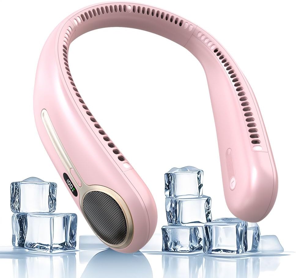 Portable Neck Fan with 360 Cooling and LED Display for Comfort