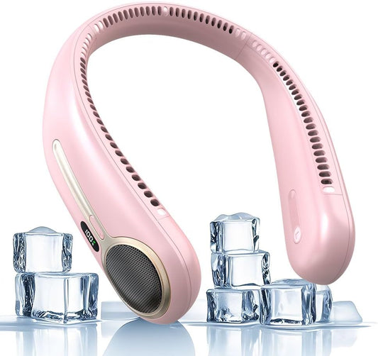 Portable Neck Fan with 360 Cooling and LED Display for Comfort
