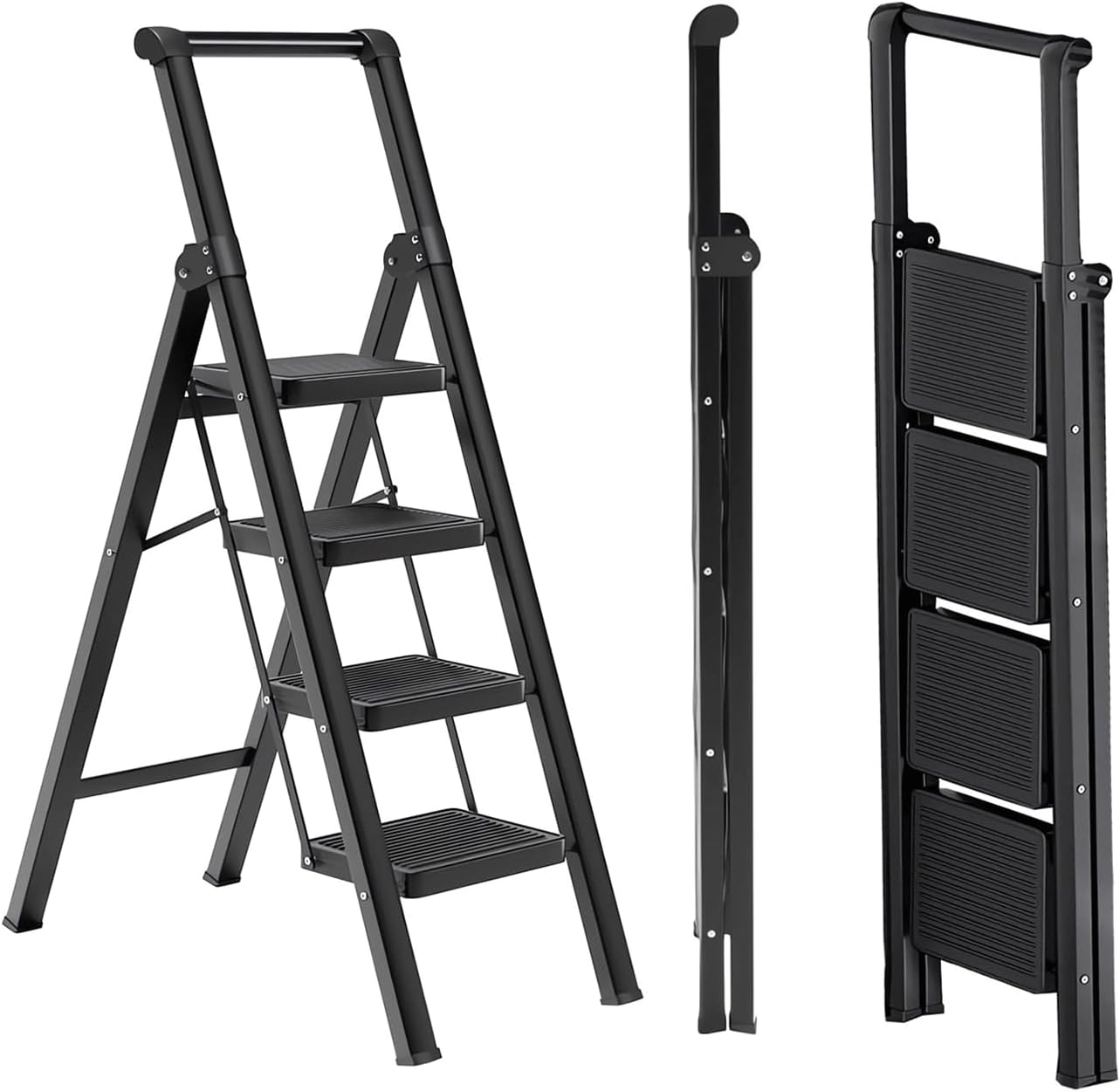4 Step Ladder with Anti-Slip Pedals for Heavy Duty Use