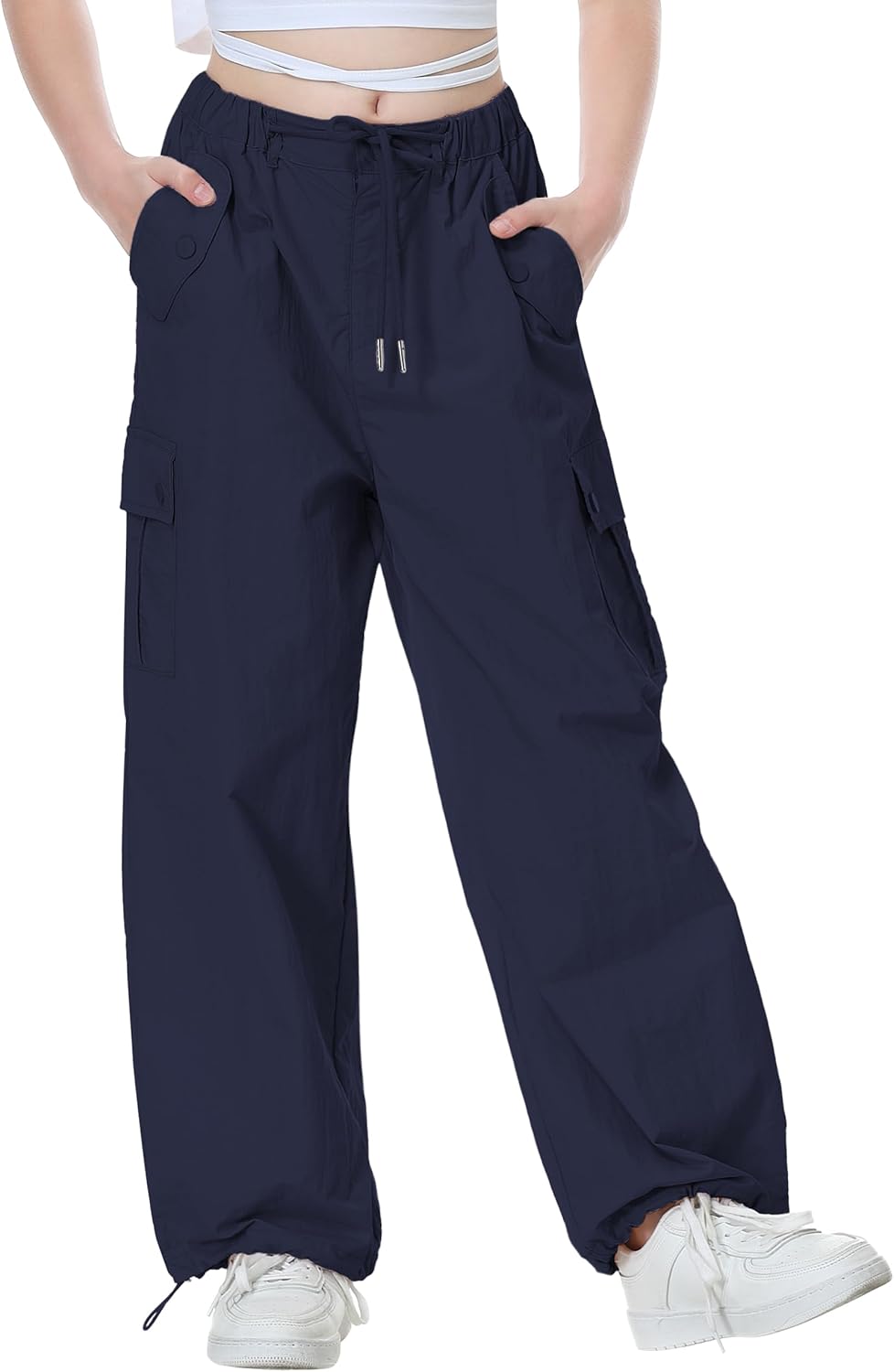 Stylish Y2K Parachute Pants for Girls - Trendy Cargo Trousers