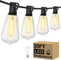 30FT LED Outdoor String Lights with 16 ST38 Vintage Edison Bulbs