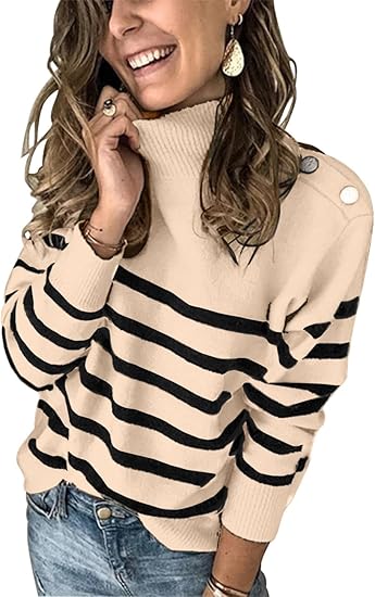 KIRUNDO Women's 2023 Fall Winter Long Sleeve Knit Sweater