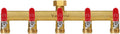 Garden Hose Splitter 5-Way Brass Manifold with Extra Long Handles