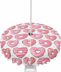 Pink Love Heart Waterproof Tablecloth - 60 Round Outdoor Cover