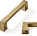 3-3/4 in Solid Brushed Gold Cabinet Handles 10 Pack - Durable Finish