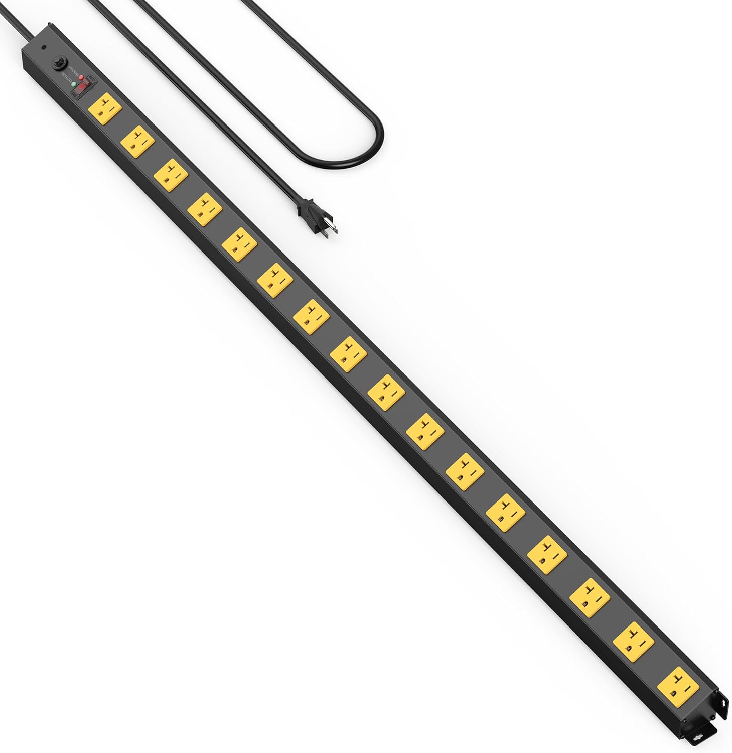 HHSOET 16 Outlet Long Power Strip with Surge Protection and Mounting
