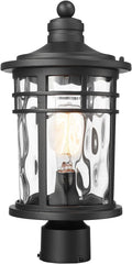 Darkaway Large Outdoor Post Lights - Retro Water Ripple Glass