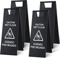 Stainless Steel Wet Floor Caution Sign Set for Safety Use