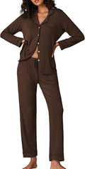 Ekouaer Pajamas for Women Long Sleeve Button Down Set - Soft Rayon