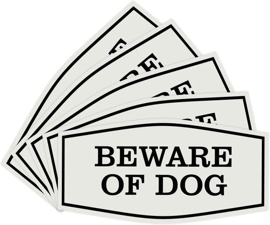 Durable Beware of Dog Wall Sign for Home Security - 5 Pack