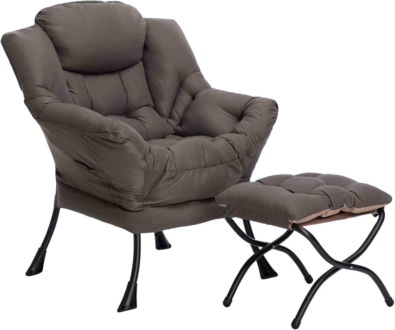 HollyHOME Lazy Chair with Foldable Ottoman for Ultimate Comfort