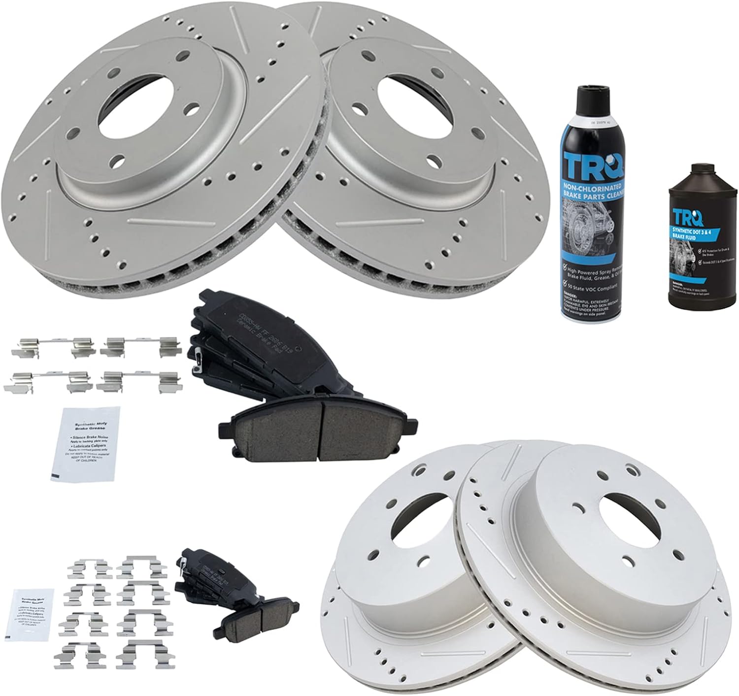 TRQ Performance Brake Pad & Rotor Kit for 2004-2009 Nissan Quest