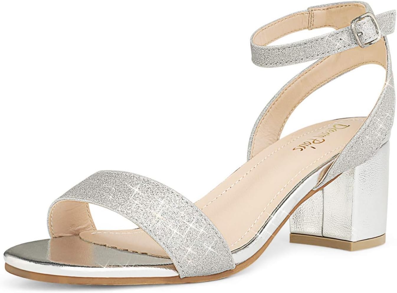 DREAM PAIRS Women's Open Toe Ankle Strap Chunky Heels Sandals