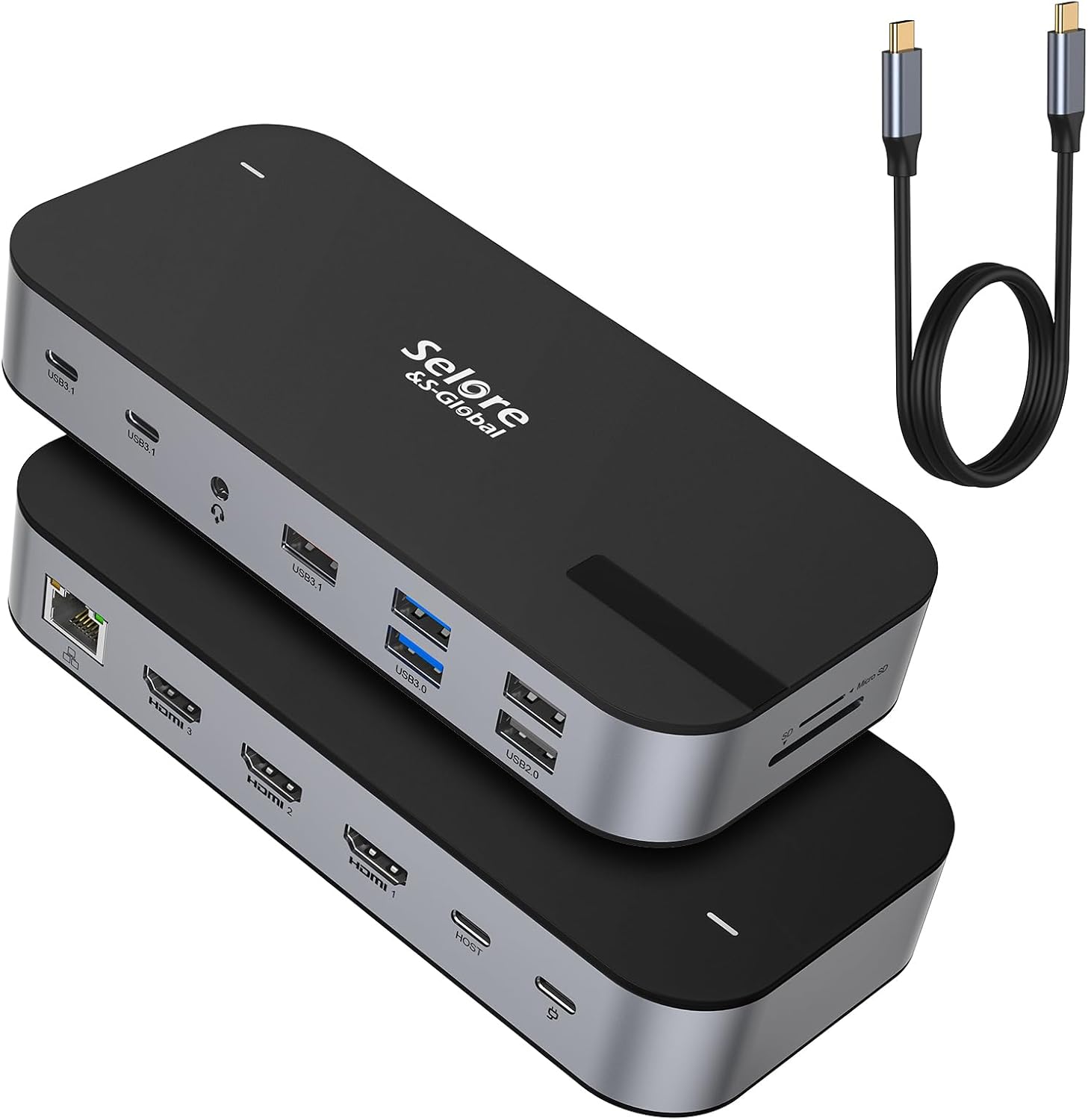 Selore USB C Dock 16 in 1 Docking Station for Triple Monitors