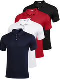 Golf Polo Shirts Multipack 4-Pack - Quick Dry Short Sleeve Polos