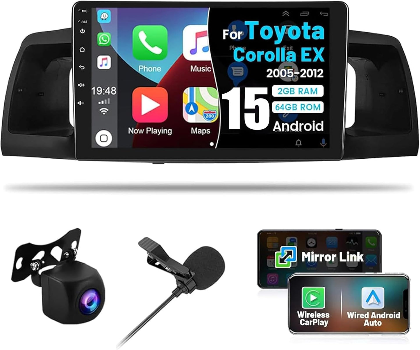 Roinvou Android Radio for Toyota Corolla with 9 Inch Touch Screen