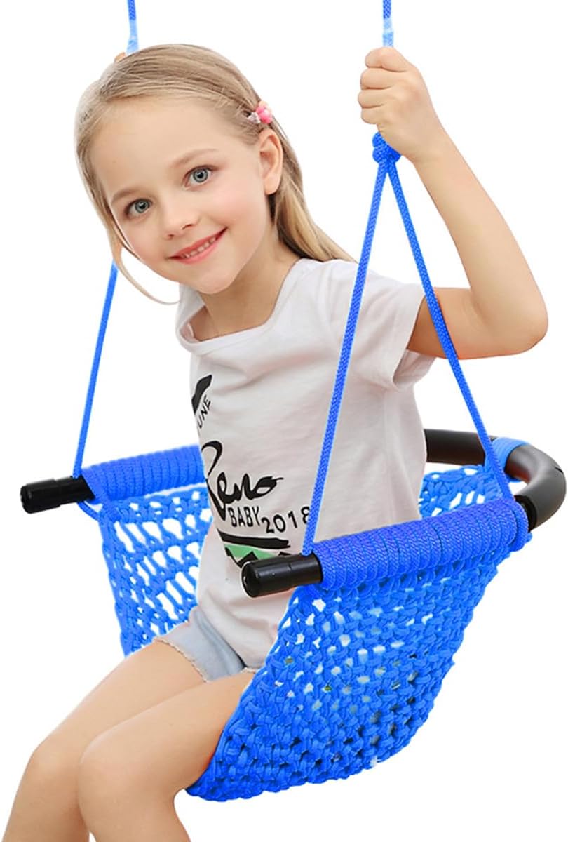 Hand-Knitting Toddler Swing Seat for Kids with Adjustable Ropes