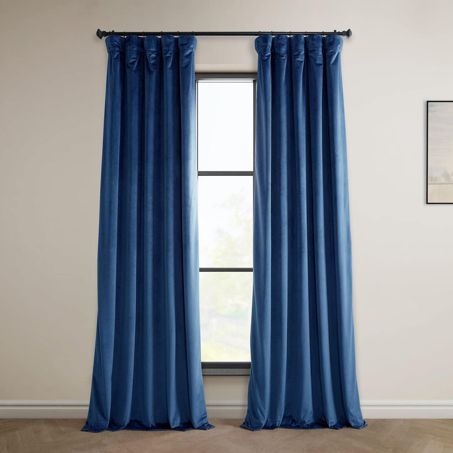Heritage Plush Velvet Curtains 96 Inches Long Room Darkening