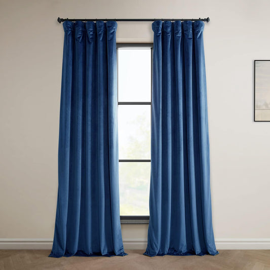 Heritage Plush Velvet Curtains 96 Inches Long Room Darkening