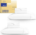 THREAD SPREAD 100% Egyptian Cotton Twin Sheets Pack of 2 - 600 TC Soft