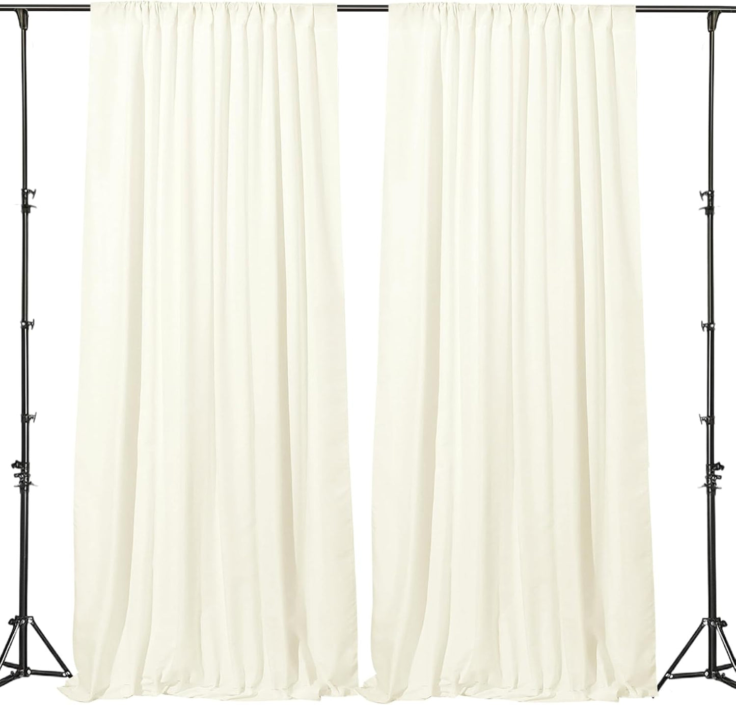 Gallety 10x10 Ivory Backdrop Curtain - Elegant Drapes for Seamless Decor