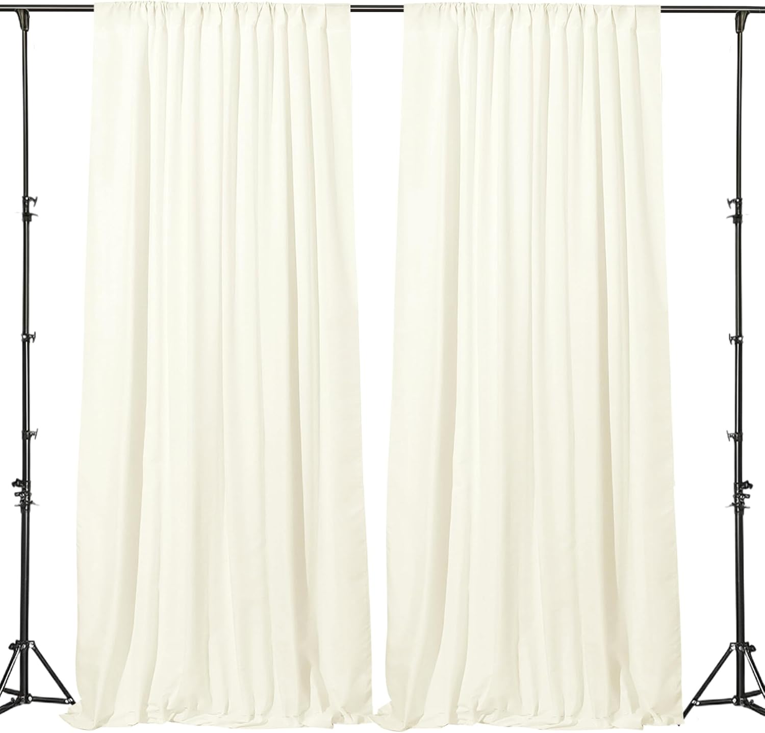 Gallety 10x10 Ivory Backdrop Curtain - Elegant Drapes for Seamless Decor