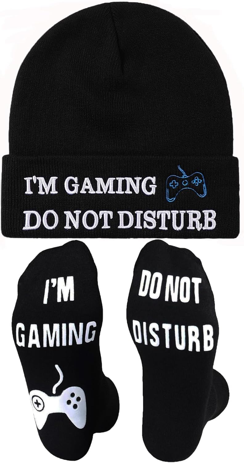 Gamer-Ready Gift Set for Kids: Socks & Beanie by Folouse