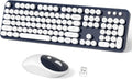 Wireless Keyboard and Mouse Combo 104-Key Retro Typewriter Style