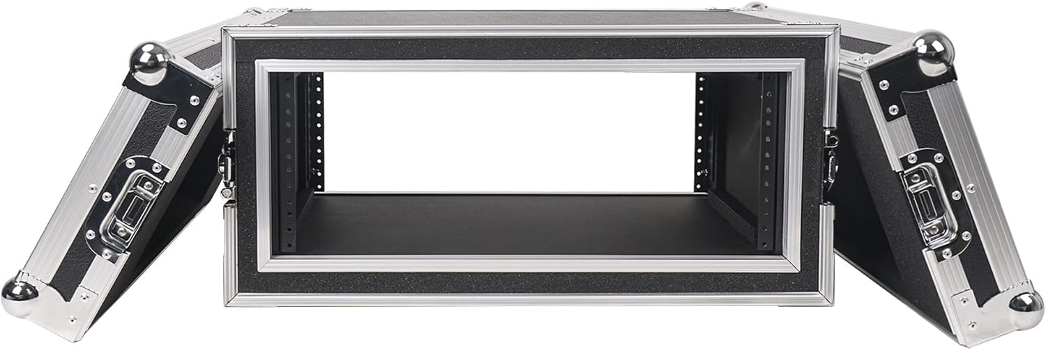 Sound Town Shock Mount 4U ATA Plywood Rack Case for Pro Gear