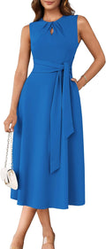 GRACE KARIN Women Summer Work Dress Sleeveless Tie Waist - Flattering
