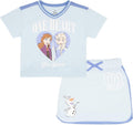 Disney Girls 2-Piece Skort Set - Short Sleeve T-Shirt and Athletic