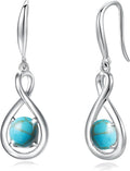Infinity Birthstone Earrings for Women - December Turquoise Dangle