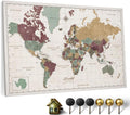 Canvas World Map Cork Board 70x50 cm - Stylish Travel Planner Decor