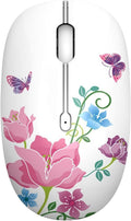 TENMOS M101 Wireless Mouse: Cute & Silent 2.4G Optical Travel Mouse (Butterfly)