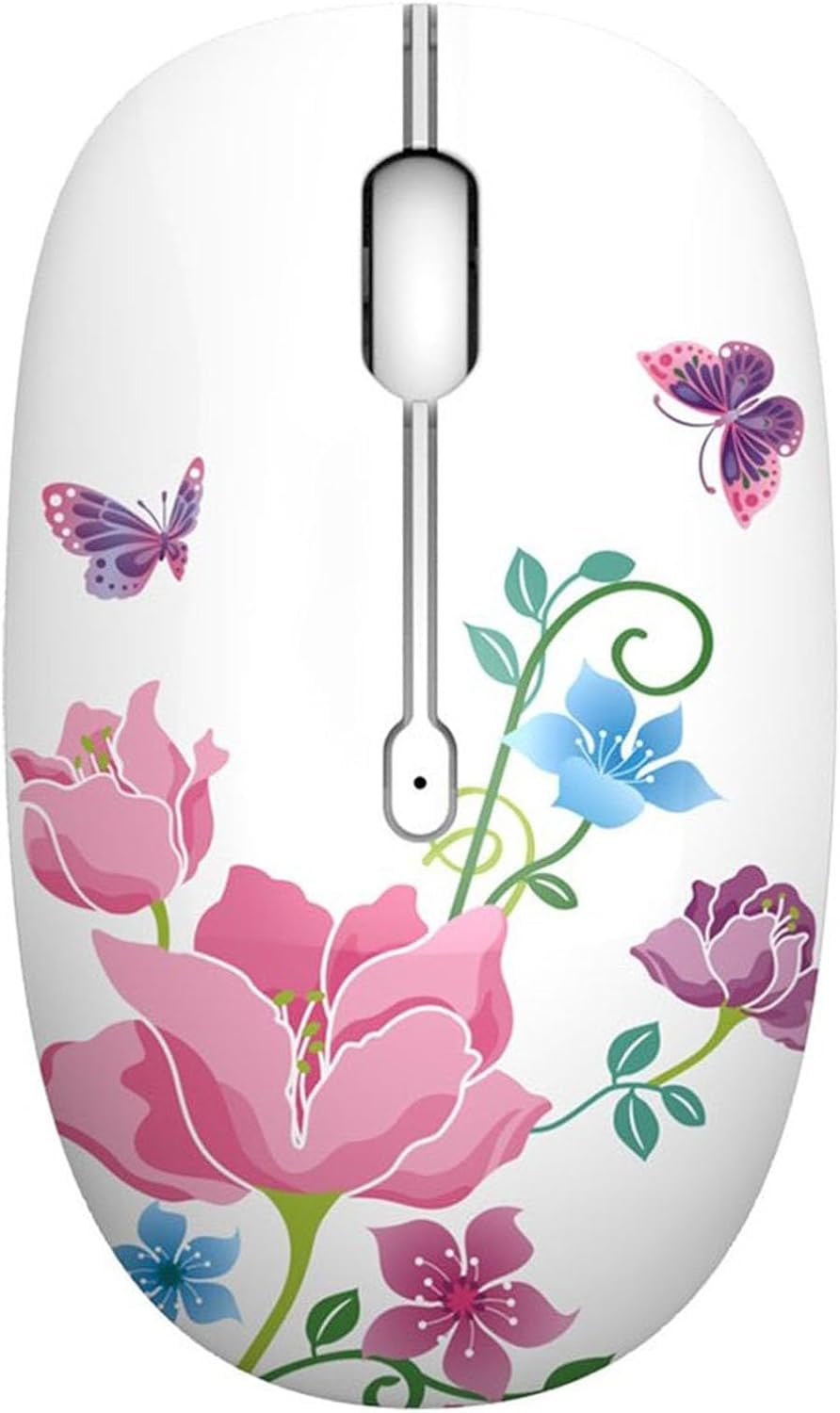 TENMOS M101 Wireless Mouse: Cute & Silent 2.4G Optical Travel Mouse (Butterfly)