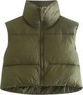 Songling Women's Winter Crop Puffer Vest - Lightweight Warm Layer