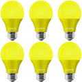 LUXRITE A19 Yellow LED Bug Light Bulbs 60W Equivalent - Energy Saving