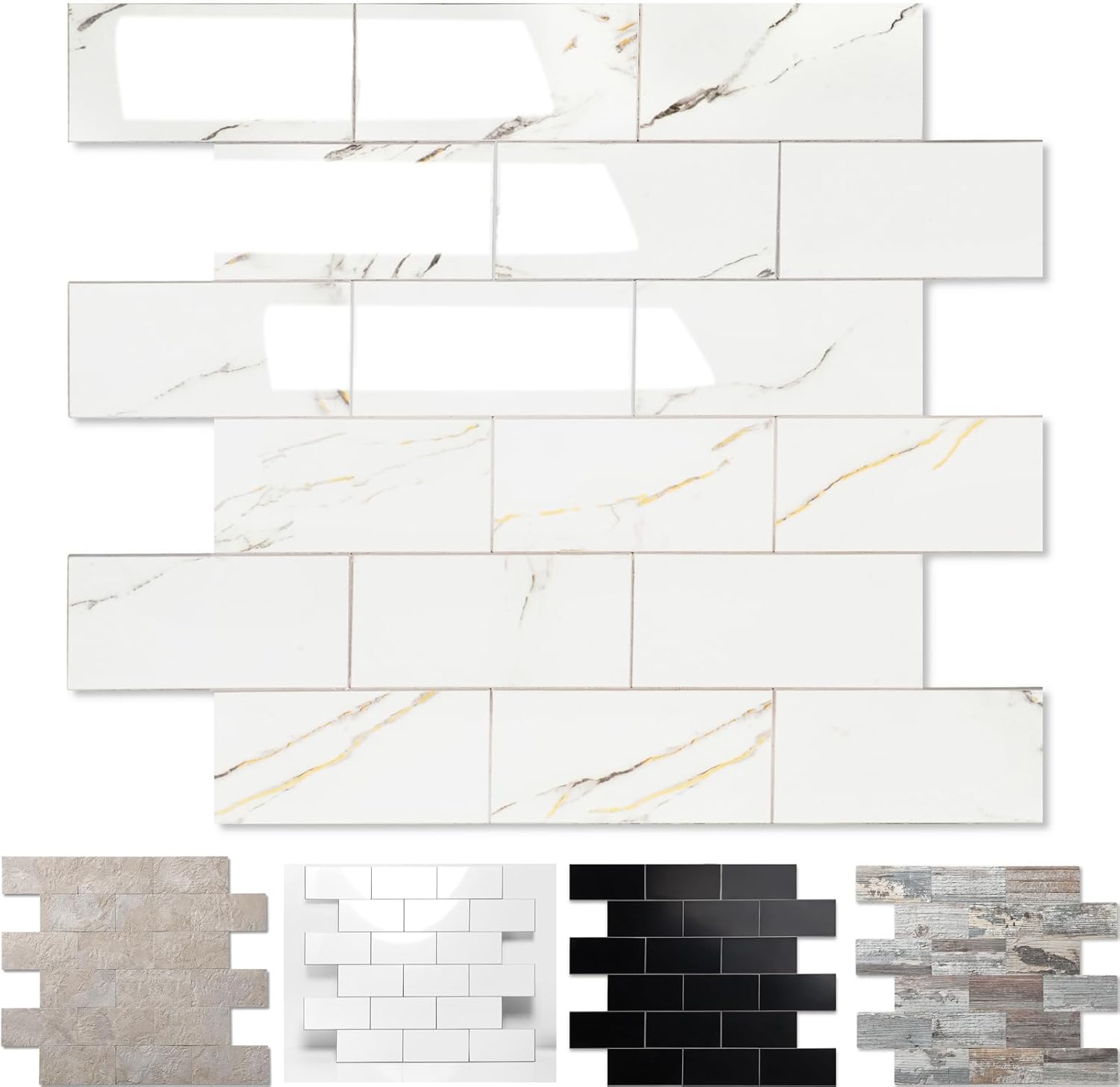 10-Pack Peel and Stick Tile Backsplash for Kitchen and Bathroom