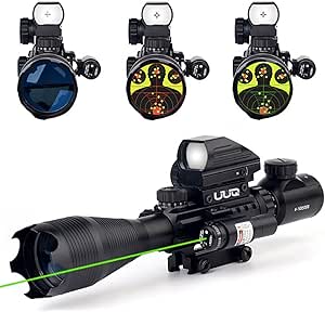 UUQ 4-16x50 Tactical Rifle Scope with Laser Sight and Reticle