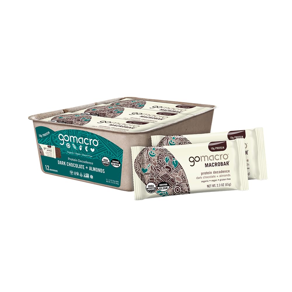 GoMacro MacroBar Organic Vegan Protein Bars - Dark Chocolate Delight